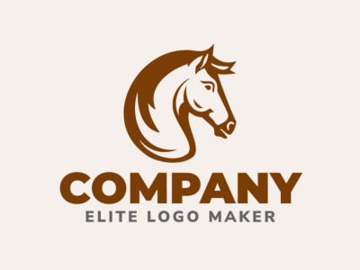 Un logotipo abstracto de una cabeza de caballo marrón que crea una identidad de marca única para su negocio. ¡Su diseño simple pero poderoso seguramente causará una impresión!