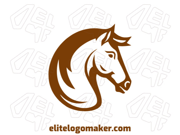 Um logotipo abstrato de uma cabeça de cavalo marrom que cria uma identidade de marca exclusiva para o seu negócio. Seu design simples, mas poderoso, certamente causará uma boa impressão!