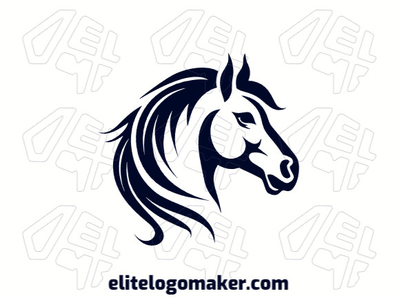 Crie um logotipo vetorizado apresentando um design contemporâneo de um cabeça de cavalo e estilo abstrato, com um toque de sofisticação e cor preto.