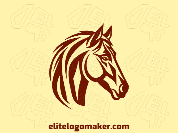 Modelo de logotipo para venda com a forma de uma cabeça de cavalo, a cor utilizada foi marrom escuro.