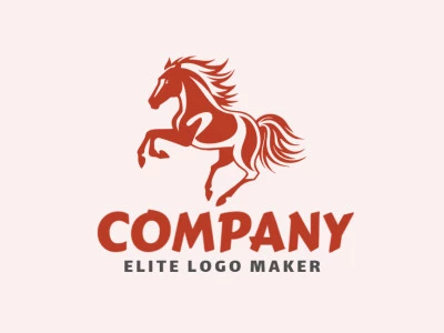 Ideal logo for different businesses in the shape of a horse jumping with an abstract style.