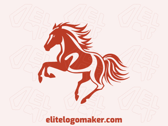 Logotipo ideal para diferentes negócios com a forma de um cavalo pulando com estilo abstrato.