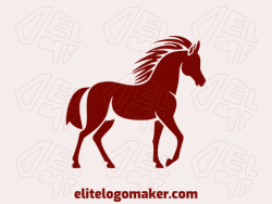 A mascot-style logo featuring a dark brown horse in a dynamic walking pose, full of strength and energy.