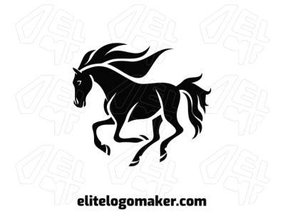 O cavalo em estilo abstrato com cor preta oferece um design barato e criativo que se destaca com suas características únicas e ousadas.