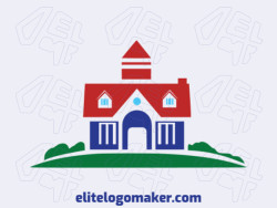 Professional logo in the shape of a house with creative design and illustrative style.