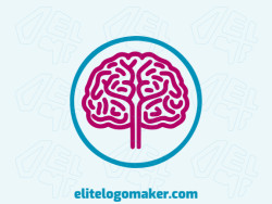 Logotipo múltiplas linhas com a forma de um cérebro humano com design criativo.