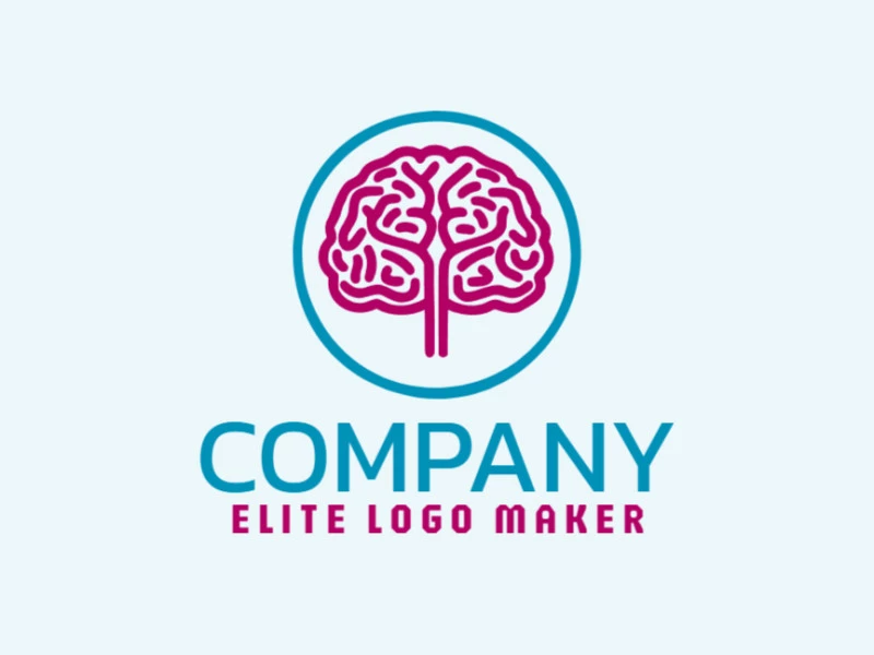 Multiple lines logo in the shape of a human brain with creative design.