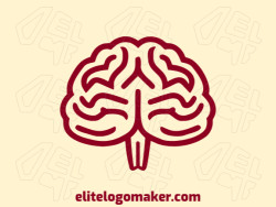 Create an ideal logo for your business in the shape of a human brain with a monoline style and customizable colors.