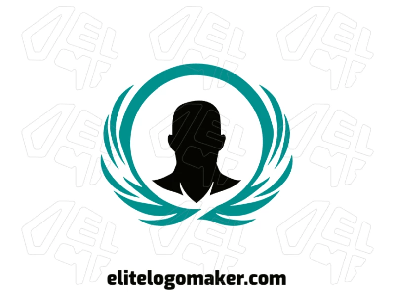 A creative logo combining a human figure with abstract shapes, designed symmetrically to represent balance and innovation in a unique and powerful design.