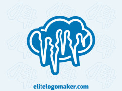 Stylized logo with the shape of a cloud combined with icicles with blue and white colors.