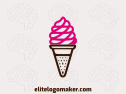 Create your online logo in the shape of an ice cream with customizable colors and simple style.
