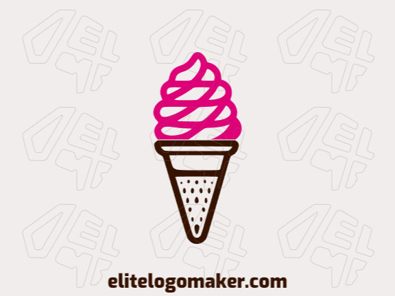 Create your online logo in the shape of an ice cream with customizable colors and simple style.