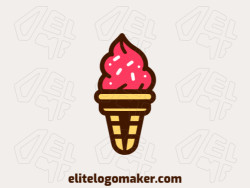 Ideal logo for different businesses in the shape of an ice cream, with creative design and abstract style.