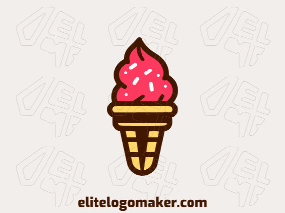 Logotipo ideal para diferentes negócios com a forma de um sorvete , com design criativo e estilo abstrato.