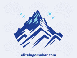 Logo with creative design, forming an Ice mountain with minimalist style and customizable colors.