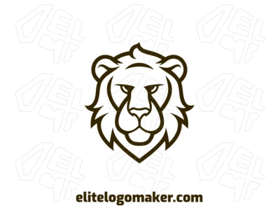Una ilustración genial y simétrica de un león negro, perfecta para tus necesidades de logotipo 100% vectorial.