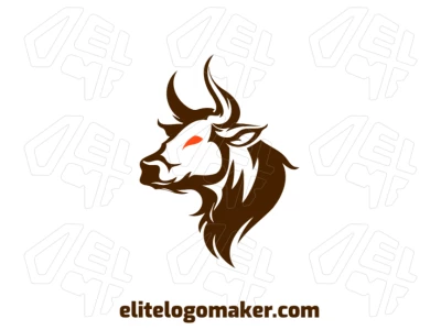 Logotipo genial con una ilustración de la cabeza de un toro, diseñado con líneas audaces y elementos dinámicos para una identidad de marca poderosa y llamativa.
