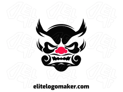 Una ilustración abstracta de un payaso loco, diseñada como una plantilla de logotipo única y expresiva con detalles audaces e impactantes.