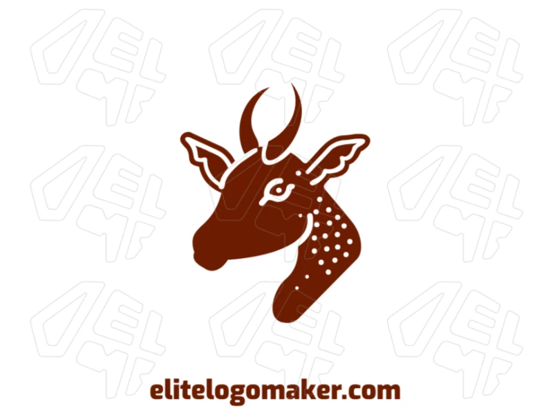 Lindo logotipo animal com uma ilustração detalhada de uma cabeça de cervo, combinando elegância e estética natural para um design distinto.