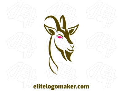Un logotipo de empresa con la ilustración de una cabeza de cabra en un diseño abstracto, creando una identidad visual audaz y distintiva.