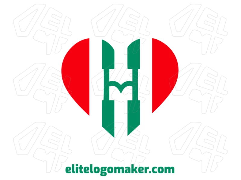 A concept illustration combining a heart and the letter "H" in a symmetrical design, perfect for an interesting and professional logo.