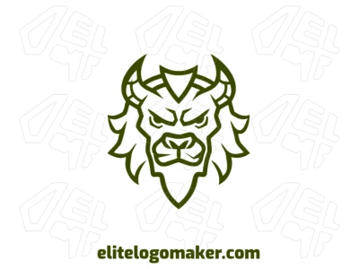 Una ilustración abstracta de un monstruo con cuernos y un diseño único, siendo una opción apropiada para un logotipo distintivo.