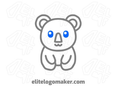 Design criativo de logotipo com uma ilustração simétrica de um coala, ideal para um projeto de criação de logotipo on-line.