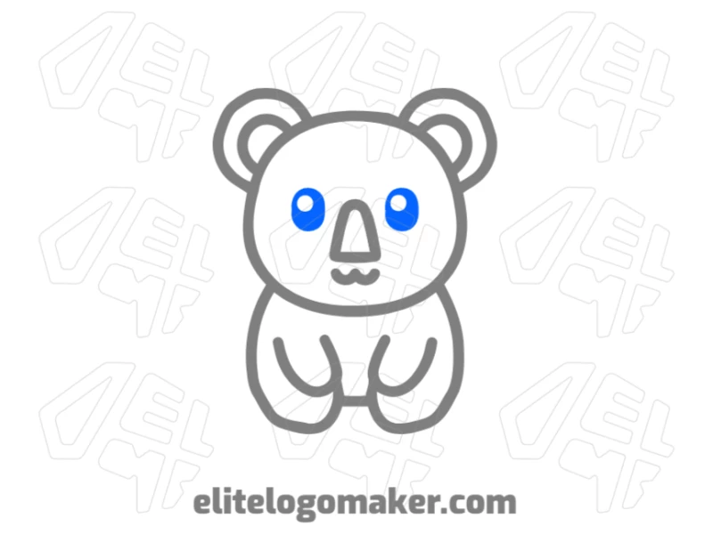 Design criativo de logotipo com uma ilustração simétrica de um coala, ideal para um projeto de criação de logotipo on-line.