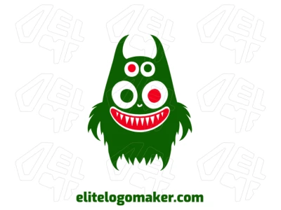 A customizable illustration of a monster with eyes in a mascot style, ideal for creating a unique and striking logo.