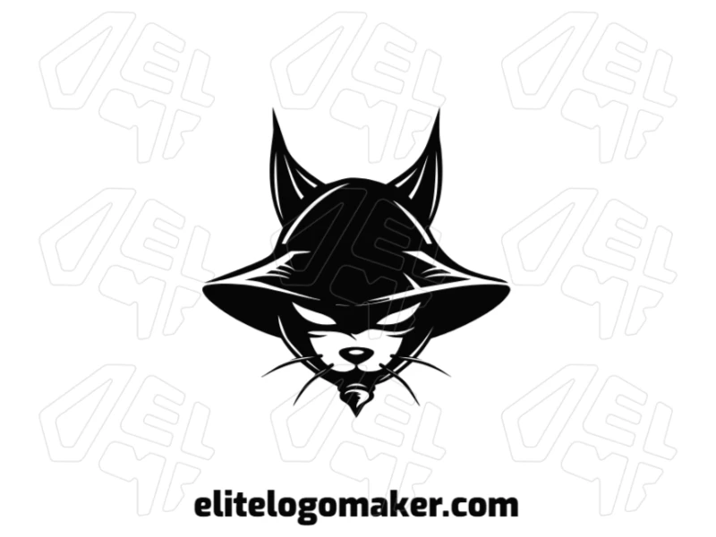 Um logotipo promissor de mascote com um gato misterioso usando um chapéu, oferecendo um design de criador de logotipo fácil para qualquer marca.