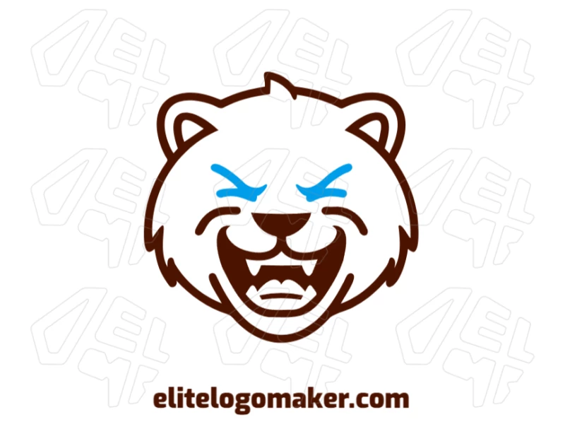 Uma ilustração legal de um urso marrom sorrindo, perfeita para criar um design de logotipo 100% vetorial.
