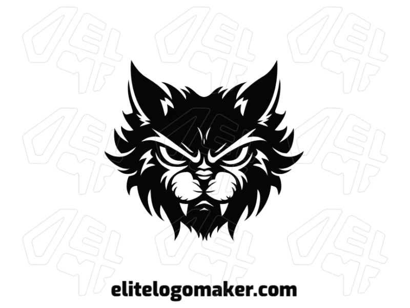 An eye-catching illustration of a wild cat, designed symmetrically for quick and unique logo creation.