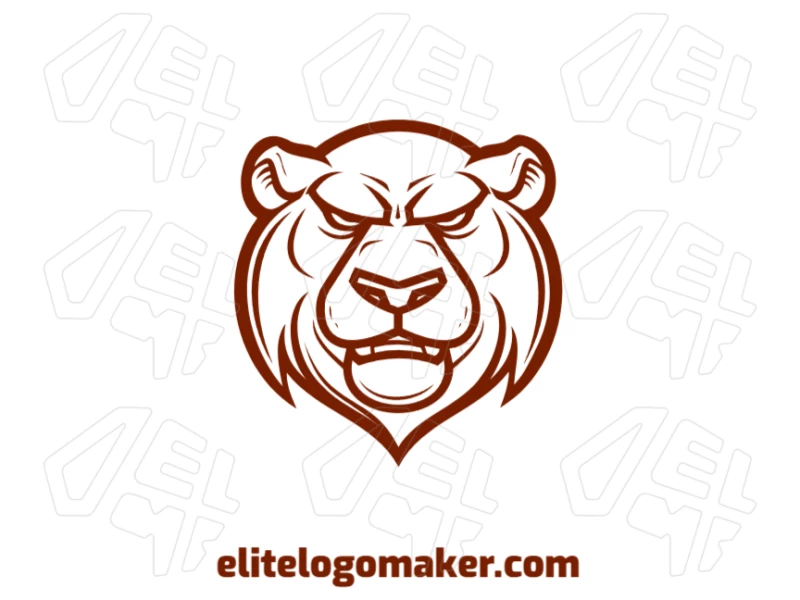 Create a creative logo with a symmetrical design of an angry brown bear, showcasing a unique and powerful brand identity.