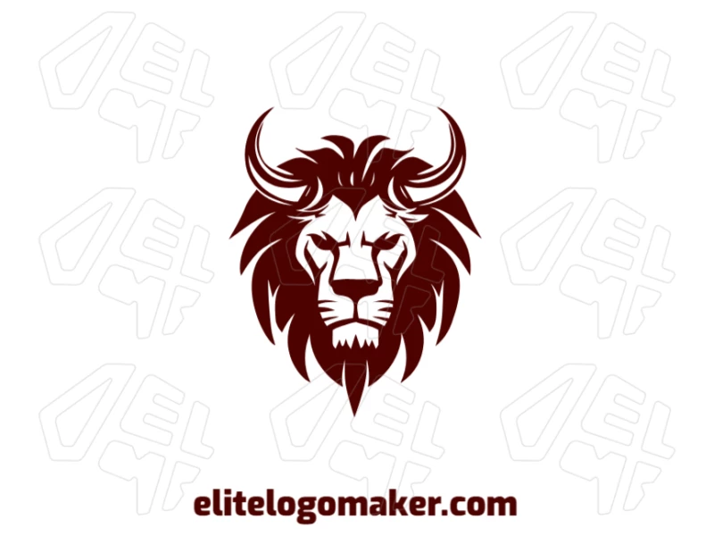 A creative logo featuring a symmetrical illustration of an evil lion, designed for a bold and impactful brand identity.
