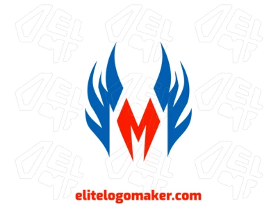 Una ilustración notable de la letra "M" con alas, perfecta para crear un logotipo destacado y personalizable.