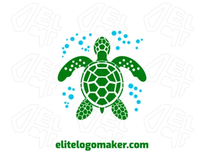 Um logotipo criativo e moderno com ilustração de uma tartaruga do mar, perfeito para um design de marca único e fresco.