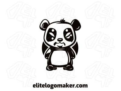 A cool illustrative illustration of a panda bear, perfect for creating a company logo with a unique and creative touch.