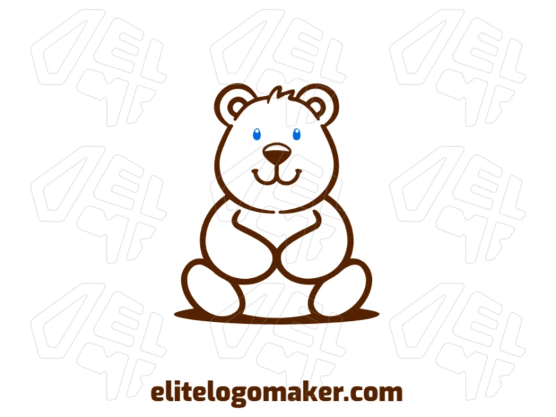 A cool and simple image of a cute brown bear, designed with soft lines and a friendly expression to create a charming and approachable logo.