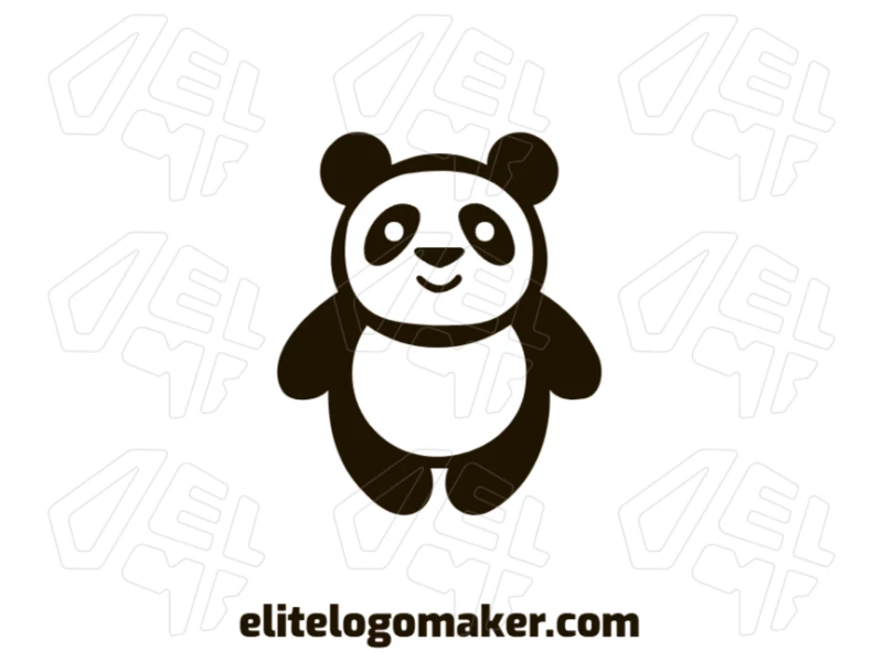 Um logotipo personalizável com a imagem de um urso panda fofinho em estilo criativo, perfeito para uma identidade de marca única e envolvente.