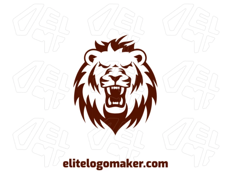 A creative logo featuring a fierce lion with a high-level design, illustrated in a detailed style for a professional vector logo.