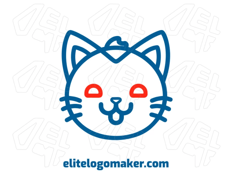 A cool image of a kitten with a vector file, designed in a minimalist style for a clean and simple logo creation.