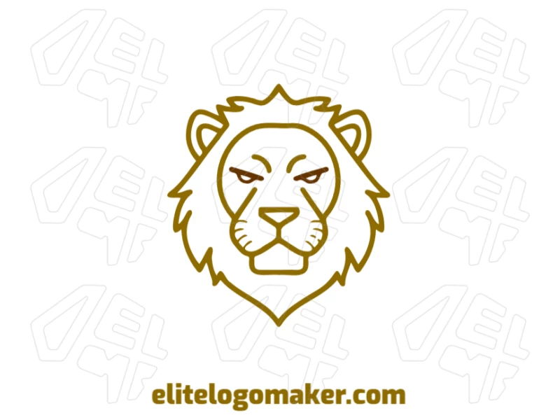 Logotipo profesional con una imagen de león salvaje y diseño monoline, ofreciendo un visual limpio y poderoso para una presencia de marca fuerte.