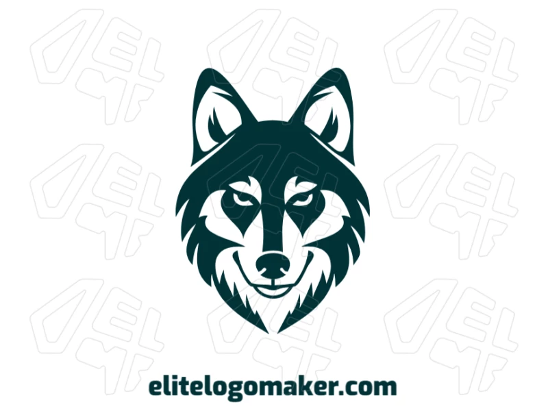 Uma imagem legal e simétrica de um lobo que transmite seriedade, ideal para criar um logotipo único e 100% customizável.