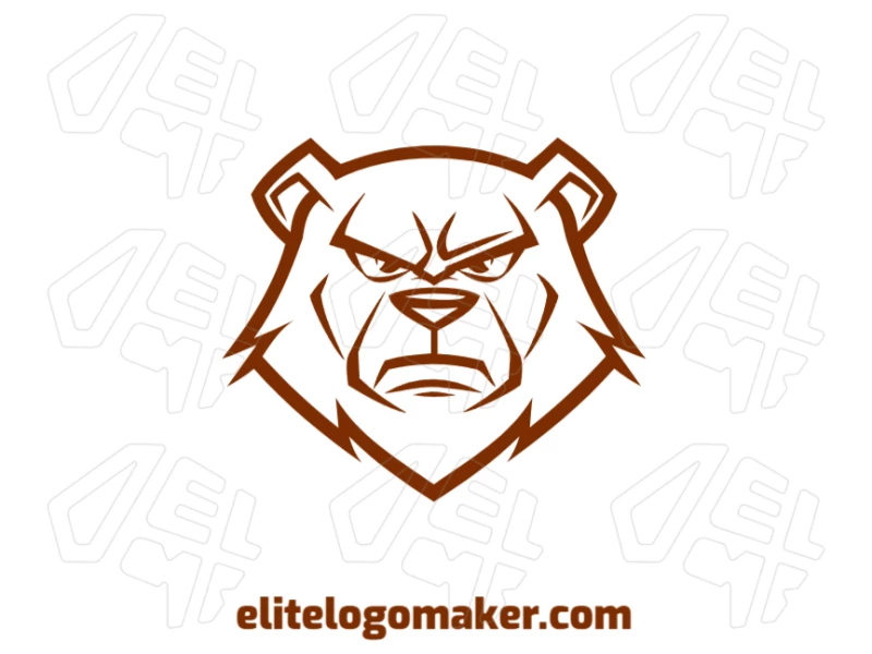 A noticeable abstract illustration of an angry brown bear, designed to create a strong and impactful logo.