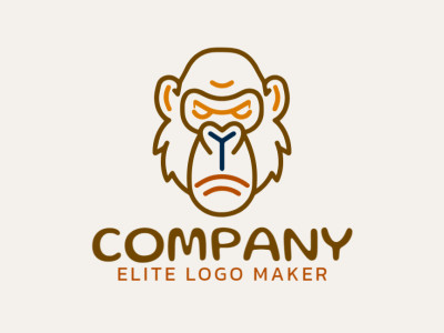 Un diseño artesanal con un gorila impresionante, que combina poder y arte, perfecto para un logotipo atrevido.