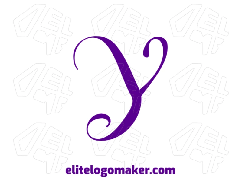 A logo template featuring an incredible purple letter "Y" illustration, perfect for a unique and creative brand identity.