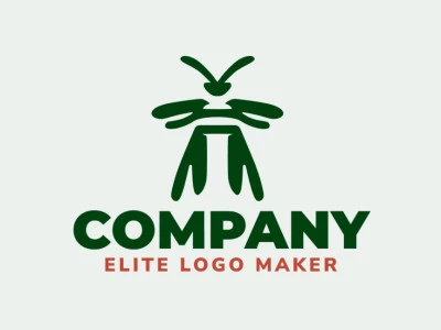 Logotipo ideal para diferentes empresas en forma de un insecto con un estilo abstracto.