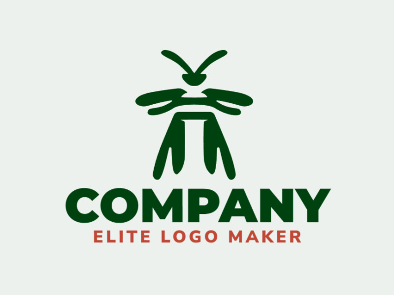Logotipo ideal para diferentes negócios com a forma de um inseto com estilo abstrato.