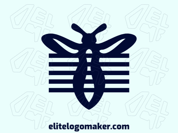 Logotipo criativo com a forma de um inseto combinado com barras com design refinado e estilo abstrato.