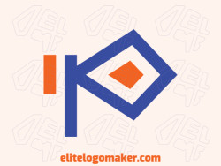 Initial logo with the shape of an eye combined with letters "i" and "p" with blue and orange colors.